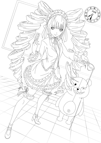 Celestia Ludenberg The Gambler Coloring Page